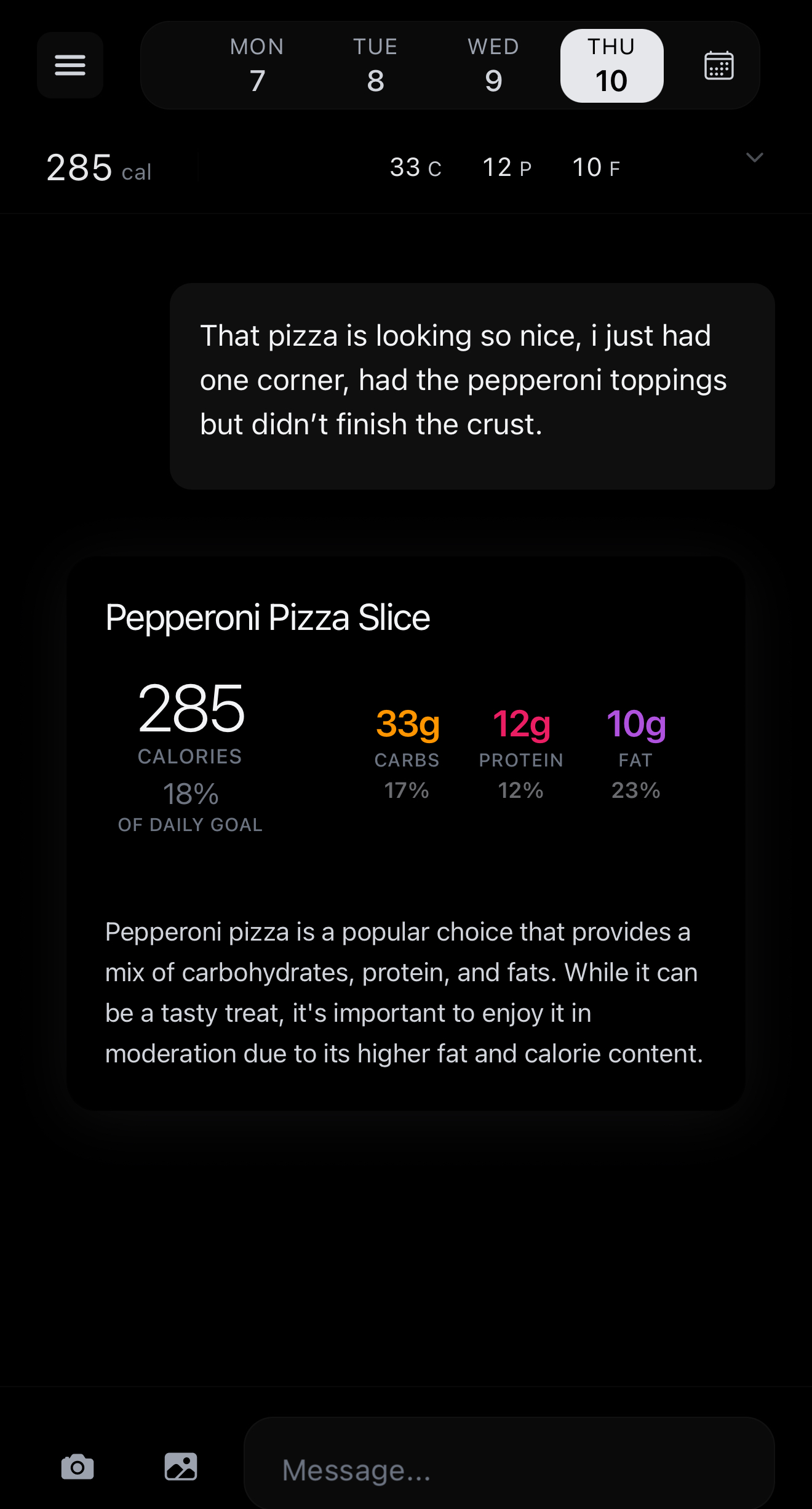 Dark Mode - Food Analysis